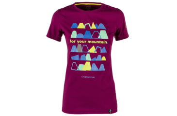 Image of La Sportiva For Your Mountain T-Shirt - Women's, Plum, Extra Small I77-501501-XS