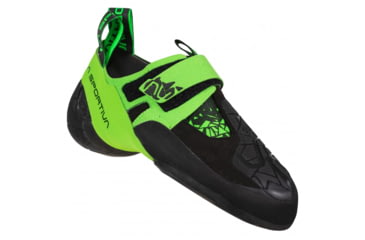Image of La Sportiva Skwama Vegan Climbing Shoes - Mens, Black/Flash Green, 43.5, ZFCS032-K00E24-43.5