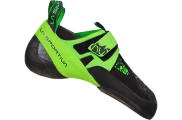 Image of La Sportiva Skwama Vegan Climbing Shoes - Mens, Black/Flash Green, 43.5, ZFCS032-K00E24-43.5