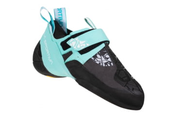 Image of La Sportiva Skwama Vegan Shoes - Womens, Carbon/Turquoise, 34.5, ZFCS033-G00B16-34.5