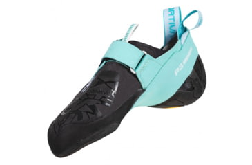 Image of La Sportiva Skwama Vegan Climbing Shoes - Women's, Carbon/Turquoise, 34.5, ZFCS033-G00B16-34.5