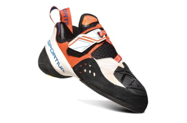 Image of La Sportiva Solution Climbing Shoes - Womens, White/Lily Orange, 36, ZFCS014-W00O03-36