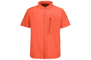 Image of La Sportiva Vector Short Sleeve Shirt - Men's, Cardinal Red/Tangerine, Small J80-307202-S