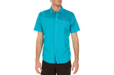 Image of La Sportiva Vector Short Sleeve Shirt - Men's, Lake/Tropic Blue, Small J80-607614-S