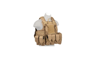 Image of Lancer Tactical 1000D Nylon Strike Tactical Vest, Coyote Brown, CA-303KN