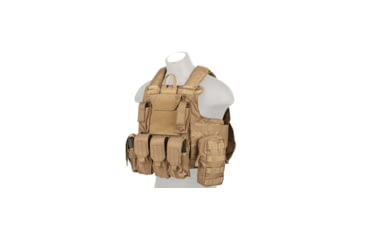 Image of Lancer Tactical 1000D Nylon Strike Tactical Vest, Coyote Brown, CA-303KN
