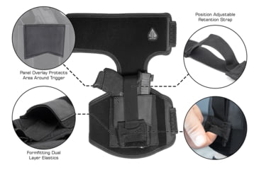 Image of Leapers UTG Universal Ankle Holster, Black, PVC-H191B