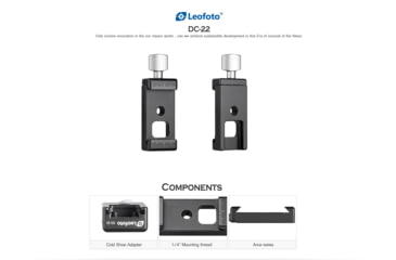 Image of Leofoto DC-22 22mm Mini Screw-Knob Clamp - Arca Compatible, Black, DC-22