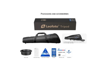 Image of Leofoto LM-364C X Version Tripod w/ 75mm Bowl/Platform w/ LH Ballhead Set, Black, LM-364CX+LH-55LR