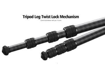 Image of Leofoto SA-363CX Outdoors Tripod w/o Head, Black, SA-363CX