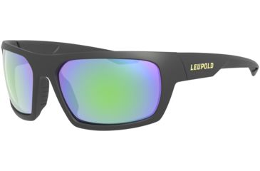 Image of Leupold Packout Mens Sunglasses, Matte Black Frame, Square Emerald Mirror Lens, Polarized, Regular, 179095