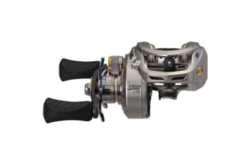 Image of Lew's MACH 1 Casting Rod, 7ft 3in, 1-PC IM7 Graphite Rod w/ Medium-Heavy  and Moderate, Winn Dri-Tac Split-Grip, Graphite Skeletal Reel Seat, White/Black/Green, M1CBR