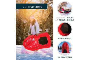 Image of Lifetime Products 48in Premium Snow Sled, 2 Pack, Red, 91181