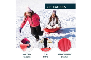 Image of Lifetime Products 48in Premium Snow Sled, 2 Pack, Red, 91181