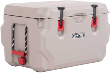 Image of Lifetime Products 65 Quart High Performance Cooler, Khaki/Red, 91070