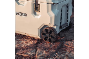 Image of Lifetime Products 65 Quart High Performance Cooler w/ Wheels, Pumice/Green, 91179