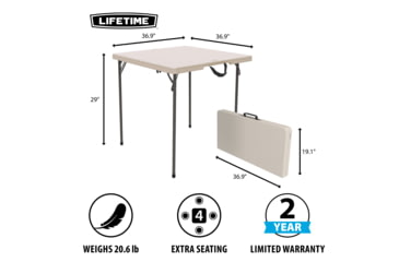 Image of Lifetime Products 37-Inch Fold-In-Half Table and 4 Chairs Set