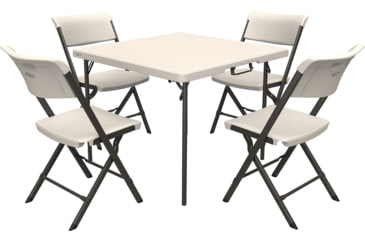 Image of Lifetime Products 37-Inch Fold-In-Half Table and 4 Chairs Set