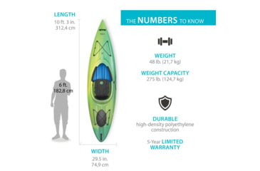 Image of Lifetime Products Tide 103 Sit-Inside Kayak w/Paddle