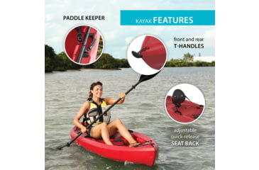 Image of Lifetime Products Tamarack 100 Sit-On-Top Kayak w/Paddle, Red, Large, 90486
