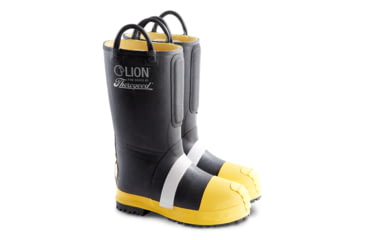 Image of LION HellFire 14in Kevlar Insulted Rubber Work Boots - Women's, Wide, Black/Yellow, 5 US, 507-6000-5W