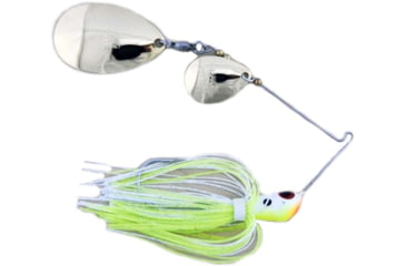 Image of Lunker Lure Proven Winner Double Colorado/Indiana Blade Spinnerbait, Chartreuse White Head/Chartreuse White Skirt, 3/4oz, PW2134