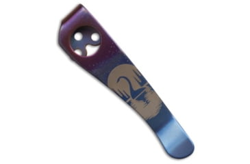 Image of Lynch Northwest Lynch Northwest Spyderco Para 2 Right Hand Titanium Pocket Clip - Nessie *DISC*, Blue/Pink/Purple, adult, BHQ-240625