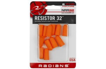 Image of Lynx Defense Radians Resistor 32 Disposable Foam Earplugs 6 Pair, f47171