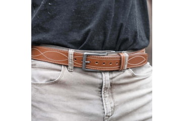 Image of Magpul Industries Tejas El Pistolero Hide Gun Belt w/Buckle Closure, 1.5in Wide, 46 in, Reinforced Polymer, Light Brown, MAG1276-230-46