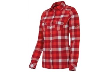 Image of Mammut Hornli Hut Shirt Long - Women's-Poppy/Dark Inferno-Small