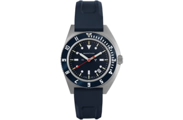 Image of Marathon Navigator Unisex Pilot's Quartz w/ Date Blue Yonder SSNAV-D Watch, 41mm, Bi-Directional, Blue, FKM Rubber, WW194013SS-1301