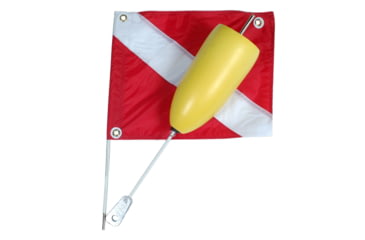 Image of Marine Sports Torpedo Float &amp; Flag - Deluxe Float W/14in X 18in; Nylon Dive Flag Stiffened, 4645