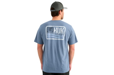 Image of Marolina DBA HUK Huk Born Wave Short Sleeve Shirt Stormy Blue S, H1000605-415-S