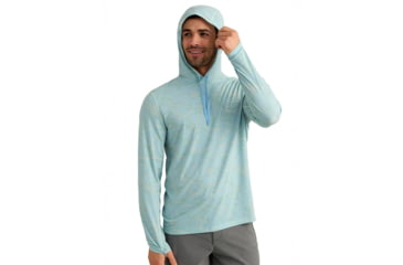 Image of Marolina DBA HUK Huk Drift Performance Hoodie Long Sleeve Shirt Heron Blue L, H1200734-395-L