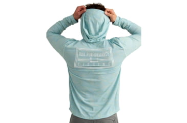 Image of Marolina DBA HUK Huk Drift Performance Hoodie Long Sleeve Shirt Heron Blue S, H1200734-395-S