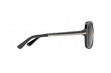 Image of Maui Jim Melika Fashion  Sunglasses,Gloss Black with Silver Temples,Neutral Grey Lens GS760-02