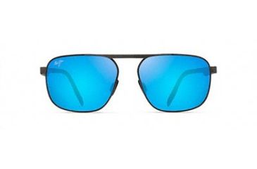 Image of Maui Jim Waihee Ridge Sunglasses,Brushed Dark Gunmetal,Blue Hawaii Lens, B777-02C