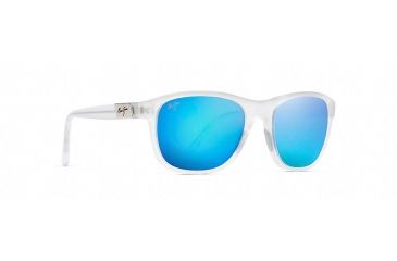 Image of Maui Jim Wakea Polarized Classic  Sunglasses,Frosted Crystal,Blue Hawaii Lens B745-05CM