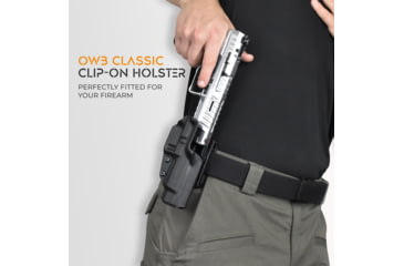 Image of Maxtor Tactical Kydex Classic Clip-on OWB Belt Holster w/ TLR-8, Sig Sauer P365 X-MACRO, Right, Black, OWBCP-BK-MACRO-TRL8