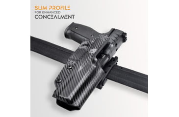 Image of Maxtor Tactical Classic Clip-on Kydex OWB Belt Holster w/ TLR-8, Sig Sauer P365 X-MACRO, Right, Carbon Fiber, OWBCP-CF-MACRO-TLR8
