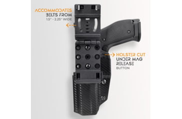 Image of Maxtor Tactical Kydex Classic Clip-on OWB Belt Holster w/ TLR-8, Sig Sauer P365 X-MACRO, Right, Carbon Fiber, OWBCP-CF-MACRO-TLR8