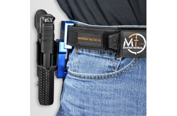 Image of Maxtor Tactical Alloy Competition OWB Holster, Canik SFx Rival-S, Right, Carbon Fiber/Blue, ACHBLU-RIVALS-CF