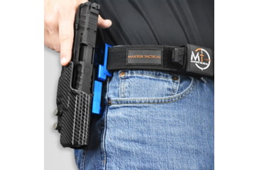 Image of Maxtor Tactical Alloy Competition OWB Holster, Canik SFx Rival-S, Right, Carbon Fiber/Blue, ACHBLU-RIVALS-CF