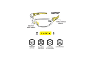 Image of Mechanix Wear Vision Type-X Safety Glasses, Black Frame with Smoke Lens, One Size, VXF-20AF-BU