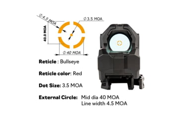 Image of Meprolight M22 Reflex Red Dot Sight, 1x28mm, 3.5/40 MOA Bullseye, Amber, 56223200