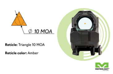 Image of Meprolight M22 Reflex Red Dot Sight, 1x28mm, Triangle 10 MOA, Amber, 56224110