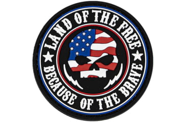 Image of Merica Life Land of the Free, Because of the Brave - Flag Skull Patch, 3, LOF-FLAG-SKULL