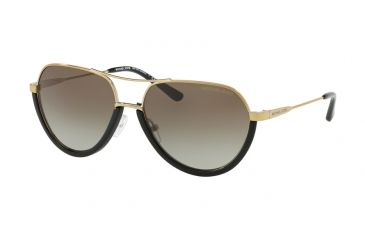 Image of Michael Kors AUSTIN MK1031 Sunglasses 10248E-58 - Black/shiny Pale Gold-tone Frame, Grey Gradient Lenses