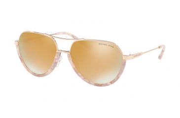 Image of Michael Kors AUSTIN MK1031 Sunglasses 10275A-58 - Pastel Pink Mosaic/rose Gold Frame, Liquid Rose Gold Mirror New Lenses