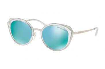 Image of Michael Kors CHARLESTON MK1029 Progressive Prescription Sunglasses MK1029-113725-52 - Lens Diameter 52 mm, Frame Color Shiny Silver/crystal Clear